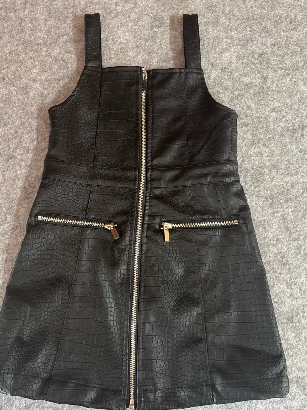 Sincerely Jules Black Croc-Embossed Mini Dress